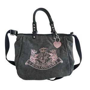 Vintage Juicy Couture Purse/Bag/Day Dreamer/Y2K/Charms/Gray/Pink